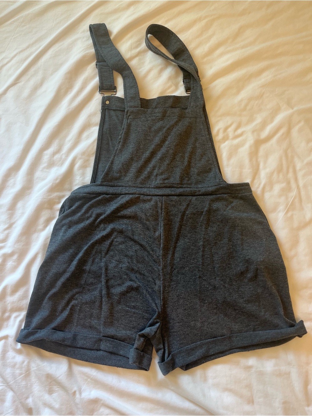 ShoSho Women's Knit Gray Short Overalls Romper - XL - Cozy, Comfy, Lounge - Picture 4 of 12